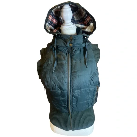 Free People Green Hooded Vest - Picture 3 of 9